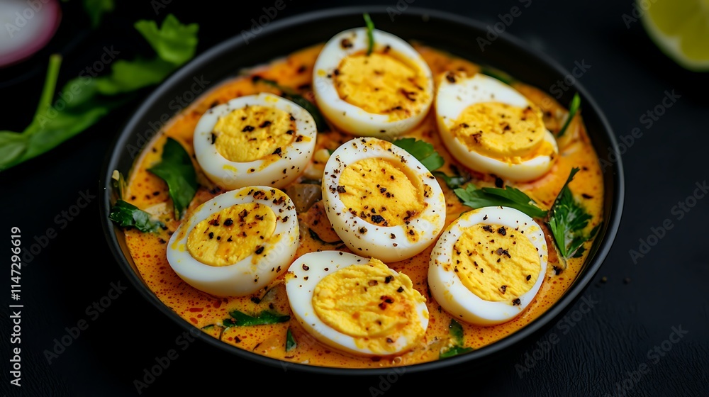Delicious Spicy Egg Curry in Rich Sauce Delicious Spicy Egg Curry in Rich Sauce