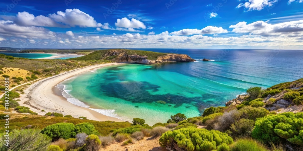 Beautiful coastline and seascape with crystal clear blue waters Beautiful coastline and seascape with crystal clear blue waters