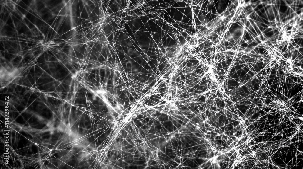 Intricate web of silver strands agnst a dark background. Intricate web of silver strands agnst a dark background.