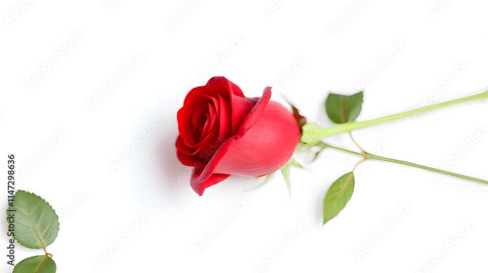 Naklejka premium red rose isolated on white background