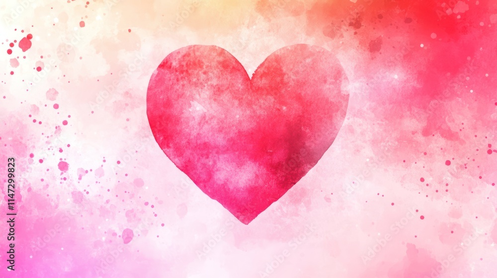 Watercolor Heart Abstract Pink Background Design Watercolor Heart Abstract Pink Background Design