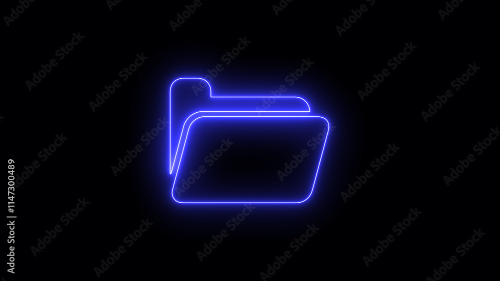 folder icon. glowing folder icon on black background. Documents folder simple icon. folder icon. glowing folder icon on black background. Documents folder simple icon.