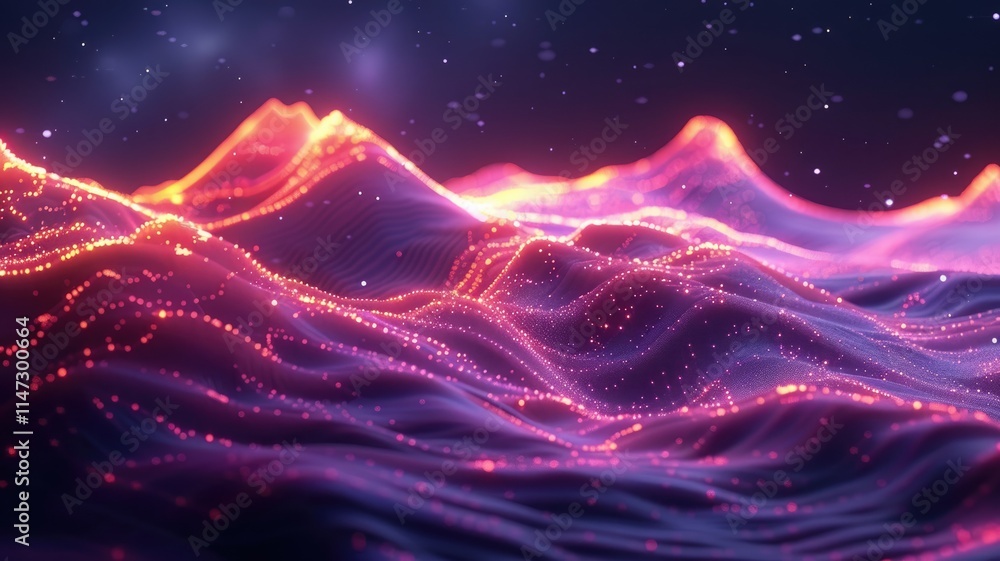 Abstract vivid color wave flowing express the energetic signal. Seamless texture of vividness curve swirling convey sense of harmony and wonderful scene perfect for effect and graphic design. AIG53.