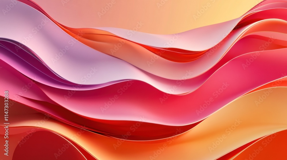 Abstract 3D colorful layers with wavy edges and a bright background, creating a striking and modern design for brochures and invitations Abstract 3D colorful layers with wavy edges and a bright background, creating a striking and modern design for brochures and invitations