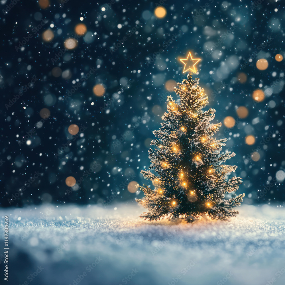 Obraz premium christmas tree on snow
