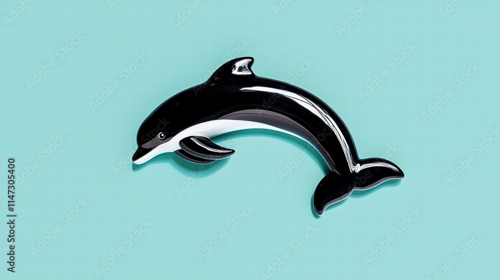Obraz premium Artistic Dolphin Figure on Soft Blue Background for Creative Projects