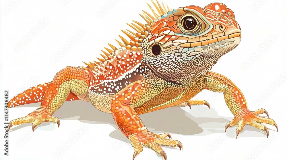 Obraz premium Vibrant Green Iguana Close-Up Macro Shot of Tropical Reptile Wildlife