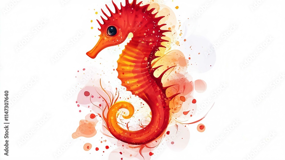 Cute Cartoon Animal Vector Illustration of Snake Bird Seahorse and Fish in Water Fun Art Drawing Cute Cartoon Animal Vector Illustration of Snake Bird Seahorse and Fish in Water Fun Art Drawing