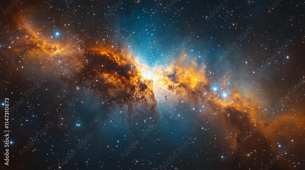 Stunning Galaxy Background with Bright Stars. Generative AI Stunning Galaxy Background with Bright Stars. Generative AI