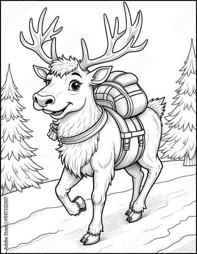 Wallpaper Mural Christmas coloring page size 8.5 x 11 Torontodigital.ca