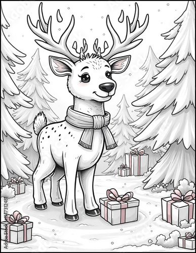 Wallpaper Mural Christmas coloring page size 8.5 x 11 Torontodigital.ca