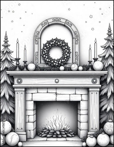 Wallpaper Mural Christmas coloring page size 8.5 x 11 Torontodigital.ca