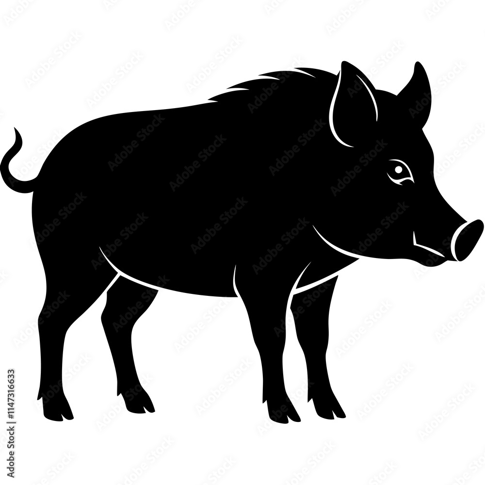 Fototapeta premium Boar Silhouette vector illustration