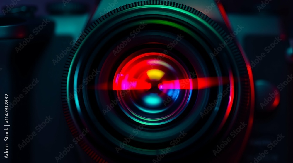 Close up Camera lens reflections, objective, concept of photographer camera. Close up Camera lens reflections, objective, concept of photographer camera.