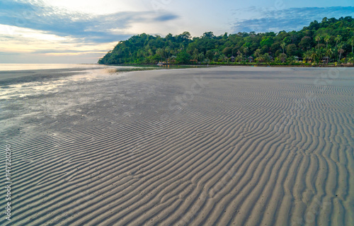 Sand of Khlong Chao beach in Ko Kood island, Thailand photo