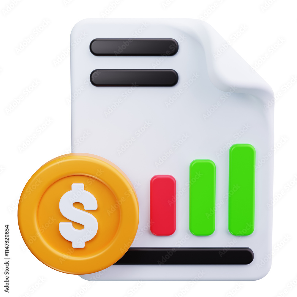 budget report 3d render icons budget report 3d render icons