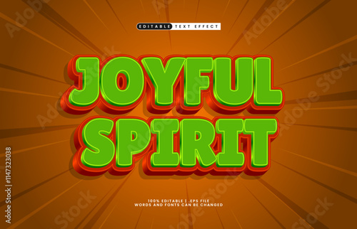 joyful spirit editable text effect with a kids and joy text style
