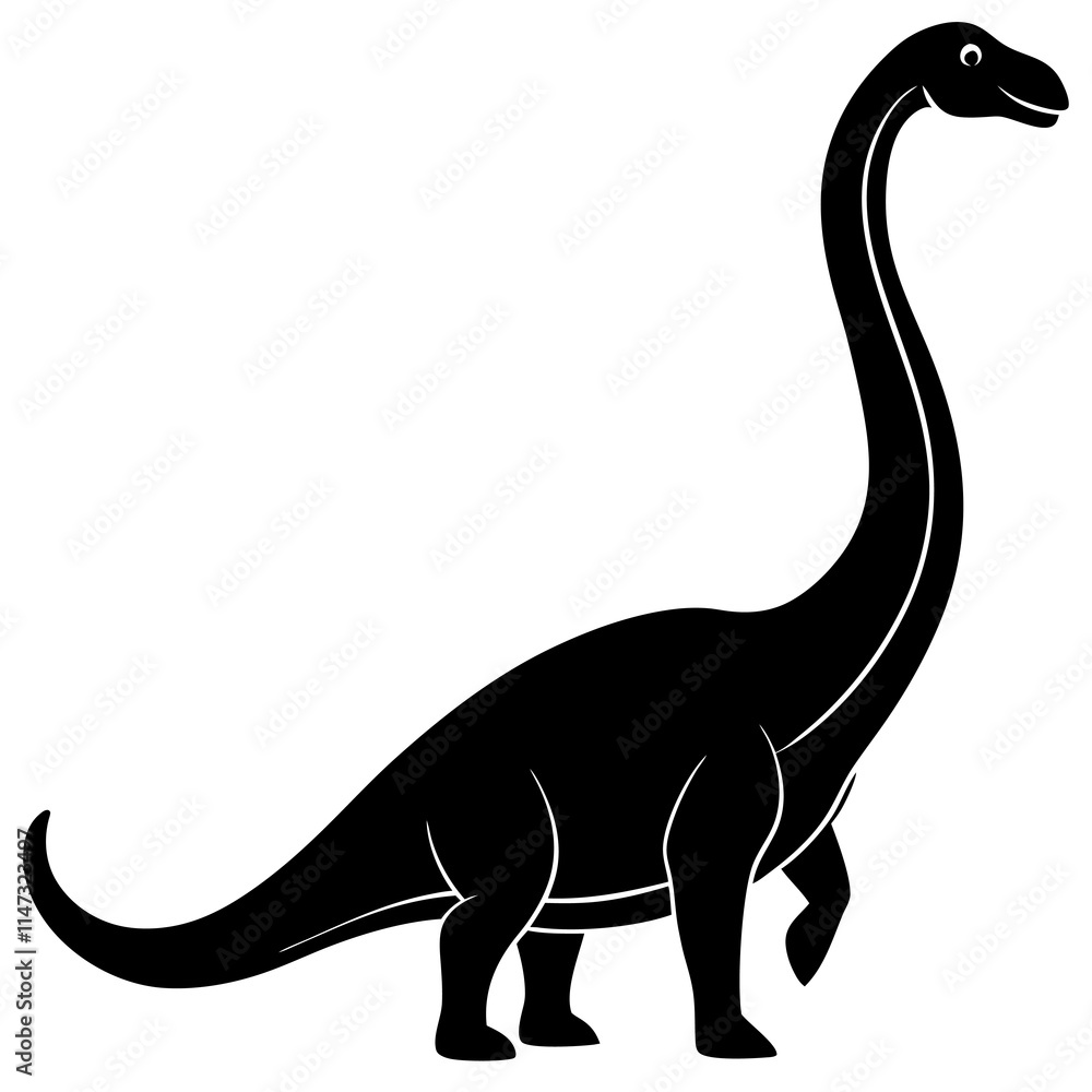 Fototapeta premium Brachiosaurus Silhouette vector illustration