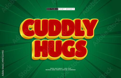 cuddly hugs editable text effect with a kids and joy text style