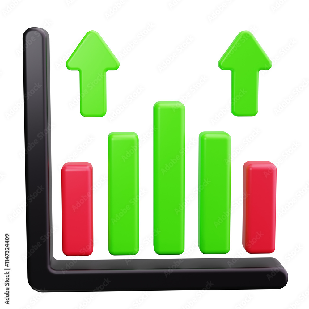 histogram 3d render icons histogram 3d render icons