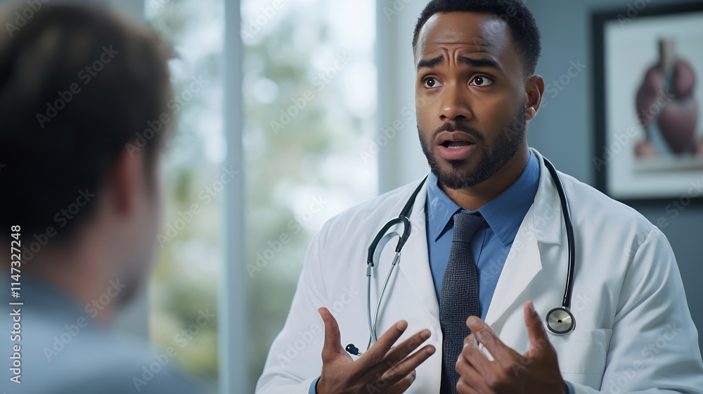 Cardiologist doctor discussing exercise heart health with a patient during a medical consultation Cardiologist doctor discussing exercise heart health with a patient during a medical consultation