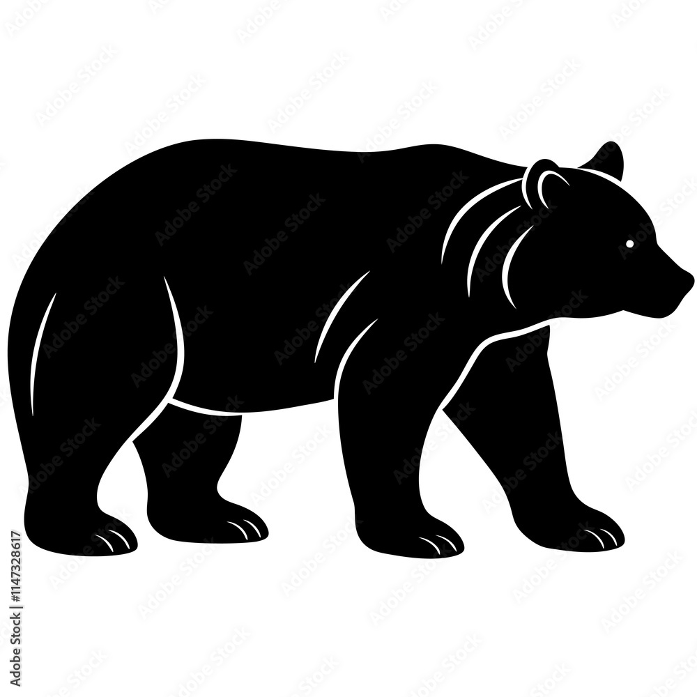 Fototapeta premium Brown Bear Silhouette vector illustration
