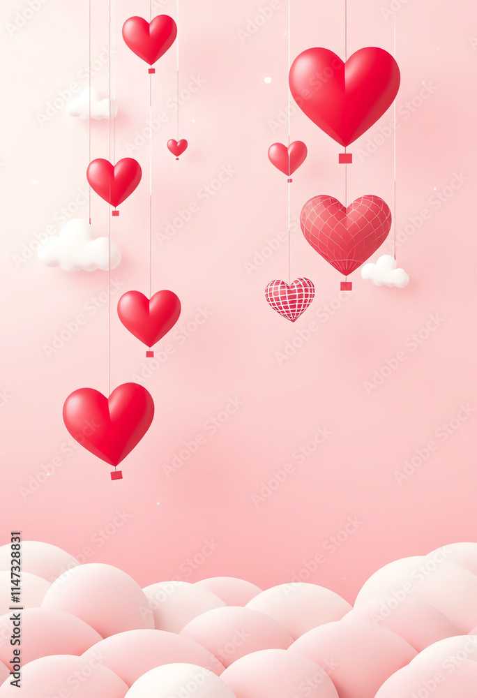 Romantic Heart Balloons in the Sky - Perfect for Valentine's Day Promotions Romantic Heart Balloons in the Sky - Perfect for Valentine's Day Promotions