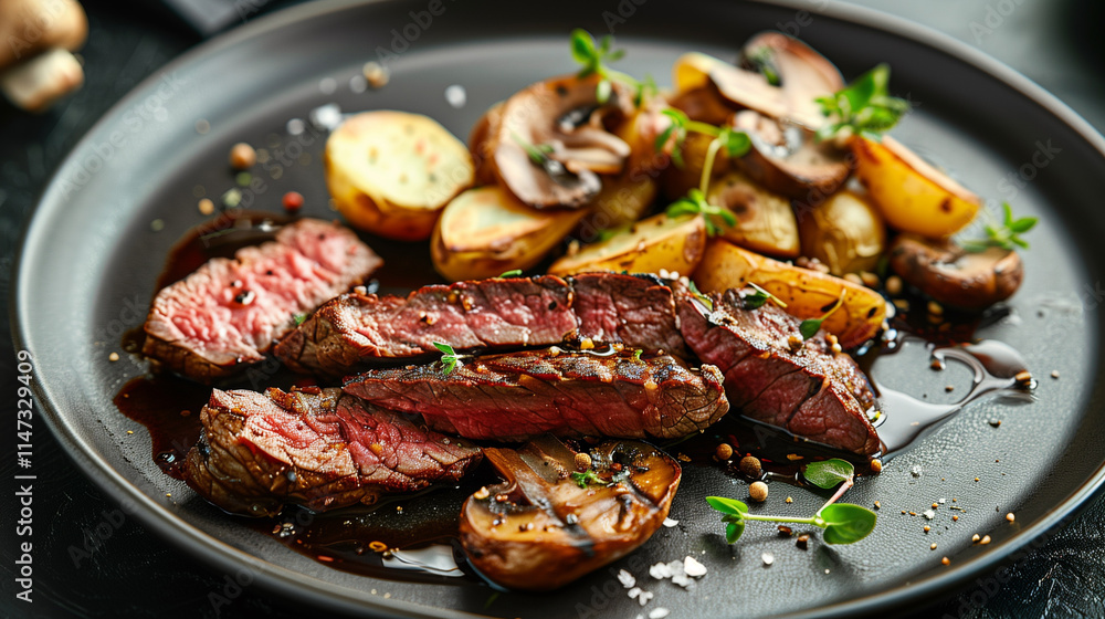 Grilled Wagyu Steak with Roasted Potatoes and Mushrooms
Grilled Wagyu Steak with Roasted Potatoes and Mushrooms