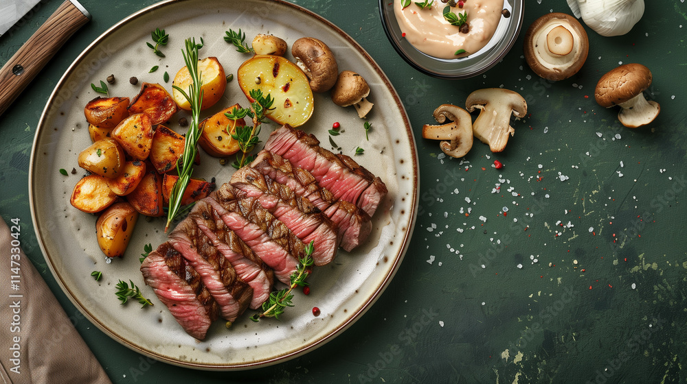 Grilled Wagyu Steak with Roasted Potatoes and Mushrooms
Grilled Wagyu Steak with Roasted Potatoes and Mushrooms