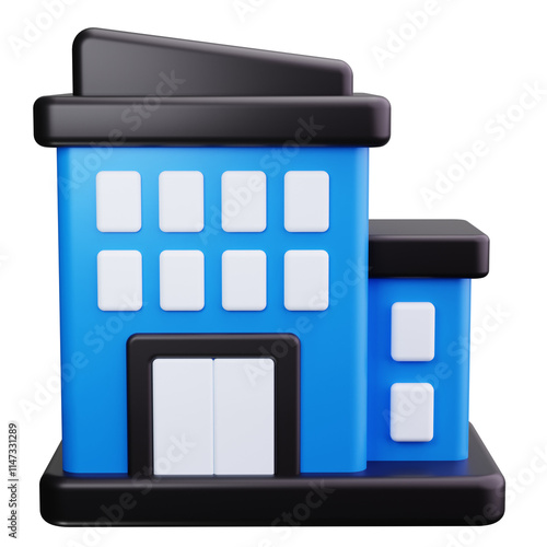 office building 3d render icons