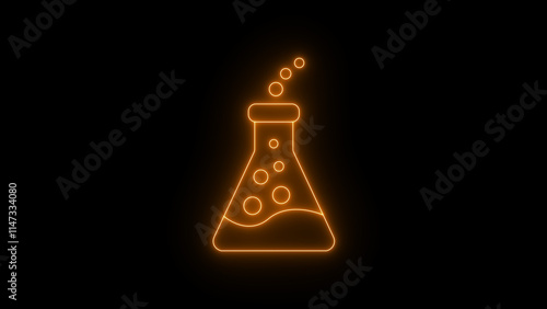 Test Tube Line Icon on black background. simple style laboratory. Chemistry icon. photo