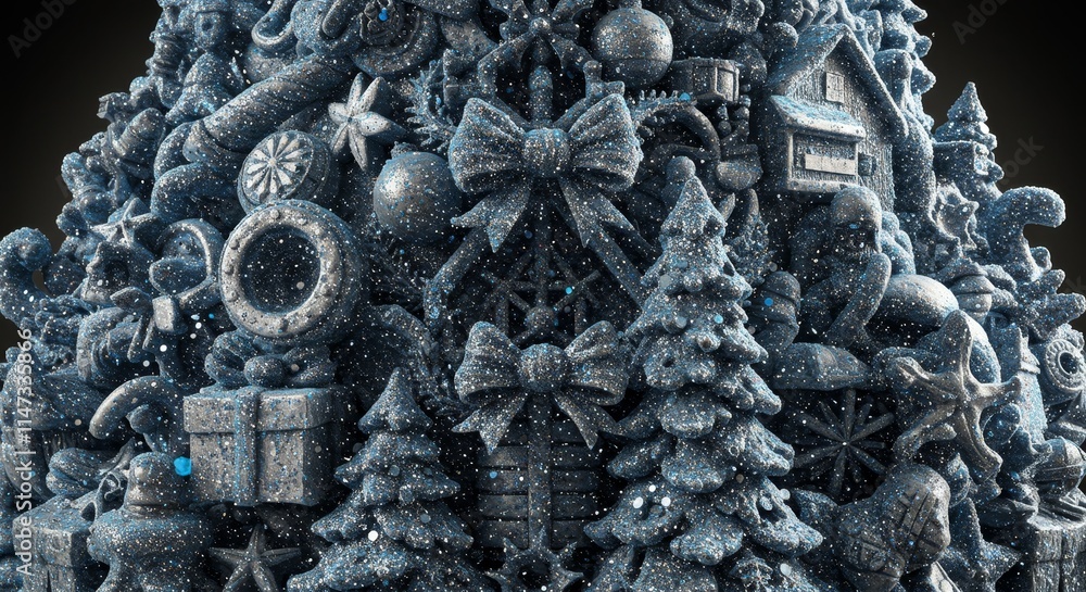 Fototapeta premium Christmas abstract background, concept surreal holyday, ai generative