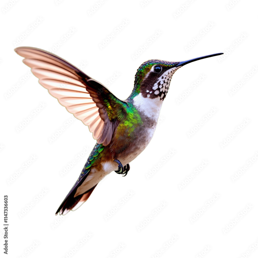 Obraz premium Bird in midflight with long beak