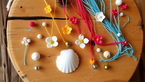 Handmade Polymer Clay Flower Necklaces and Accessories photo