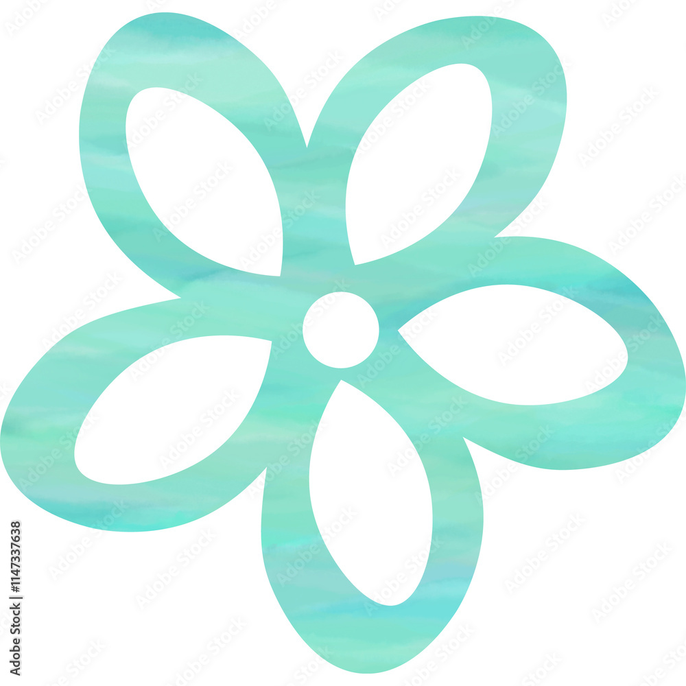 Clip art of image of floral icon with beautiful watercolor pattern Clip art of image of floral icon with beautiful watercolor pattern