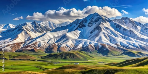 Snow-covered Mountains Shahdag and Bazarduzu , snow, mountains, Azerbaijan, winter, cold, scenic, landscape, majestic, peaks photo