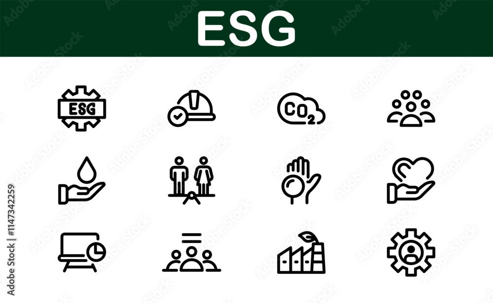 Comprehensive ESG Icon Collection - Perfect for Green, Ethical, and Corporate Responsibility Branding Comprehensive ESG Icon Collection - Perfect for Green, Ethical, and Corporate Responsibility Branding