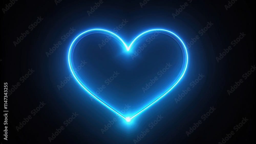 Blue glowing neon heart pulse on dark background , neon, heart, pulse, graphic,light, energy, vibrant, glowing, blue Blue glowing neon heart pulse on dark background , neon, heart, pulse, graphic,light, energy, vibrant, glowing, blue