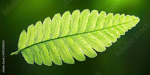 Captivating Close-up of a Vibrant Green Fern Leaf Natural Environment Macro Lush Background Botanical Concept for Nature Enthusiasts photo