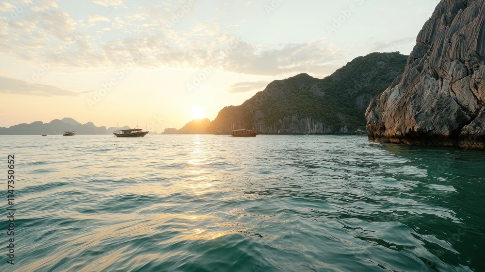 A serene sunset over calm waters, framed by rocky hills and a vibrant sky, showcasing the beauty of nature and tranquility. A serene sunset over calm waters, framed by rocky hills and a vibrant sky, showcasing the beauty of nature and tranquility.