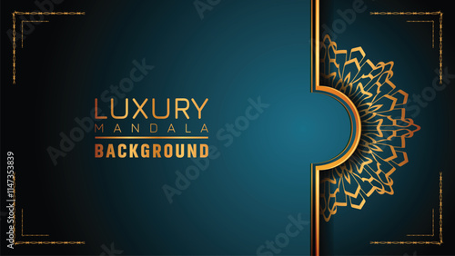 Luxury ornamental mandala logo background, arabesque style.