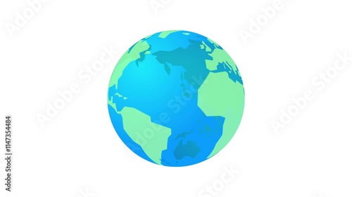 地球儀イラストイメージ3D背景白