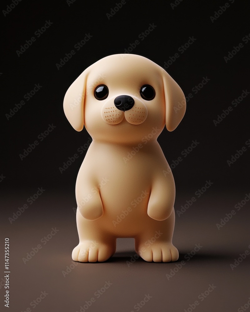 Minimalistic labrador retriever puppy toy indoor studio digital art dark background playful concept Minimalistic labrador retriever puppy toy indoor studio digital art dark background playful concept