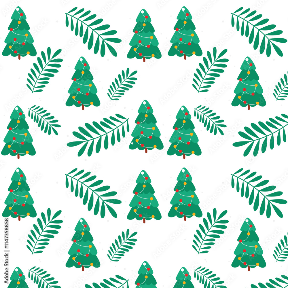Obraz premium christmas trees seamless pattern