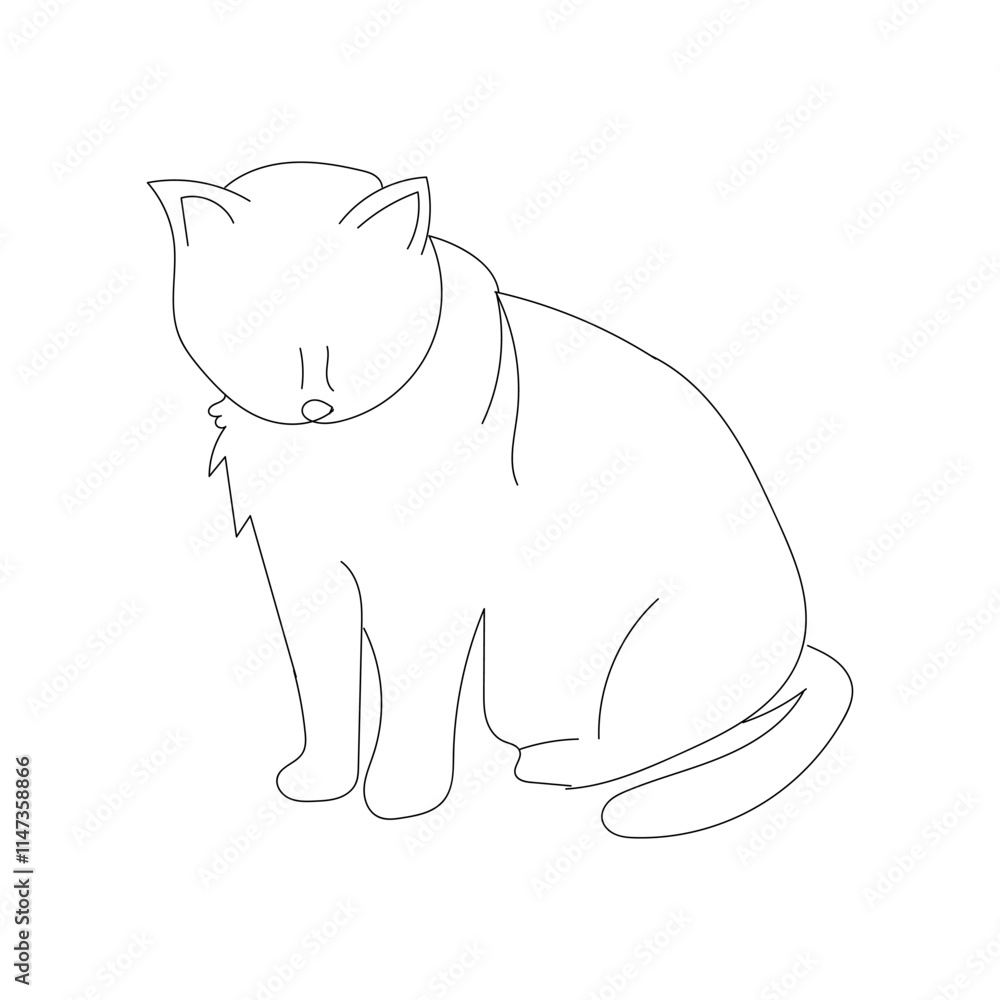 : A CAT LINE ART DESIGN : A CAT LINE ART DESIGN