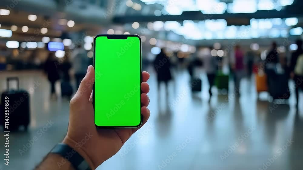 a Smartphone with Green Screen, Catching a Crowded station, with a crowd theme. a Smartphone with Green Screen, Catching a Crowded station, with a crowd theme.