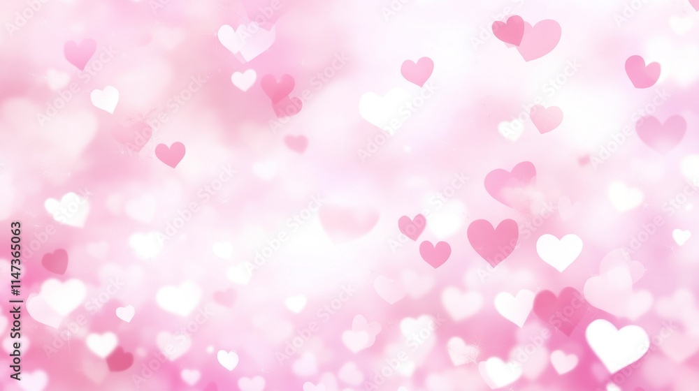 Soft pink background with bokeh hearts. Soft pink background with bokeh hearts.