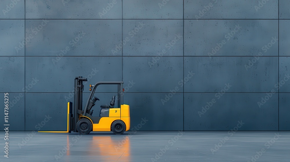 Fototapeta premium EV forklift in a minimalistic charging station design