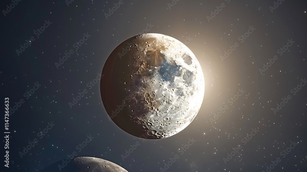 Fototapeta premium Majestic Lunar Orb: A Celestial Portrait
