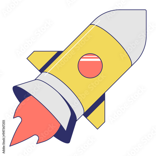 Launch rocket Illustration depicting a rocket taking off into space